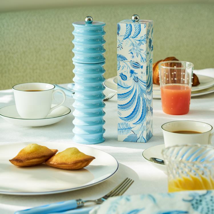 Palm Beach Blue Square Pillar Salt or Pepper Mill - Addison Ross Ltd UK