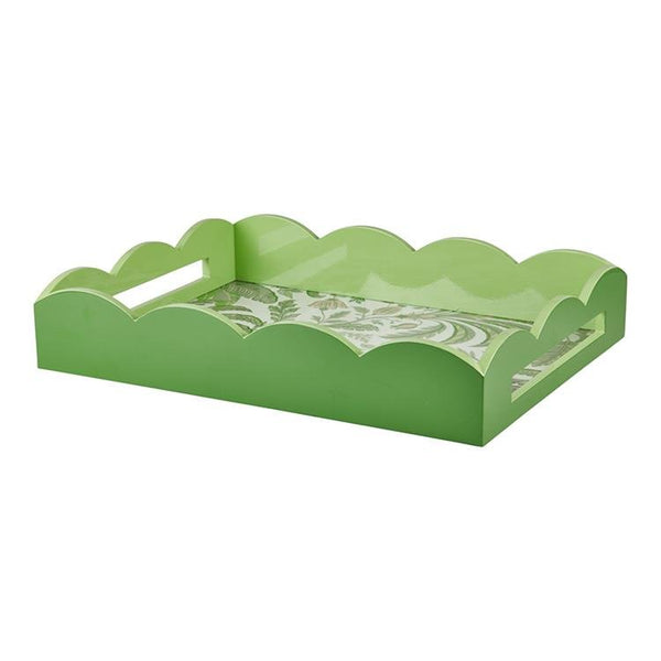 Palm Beach Green Lacquered Scallop Medium Tray - Addison Ross Ltd UK