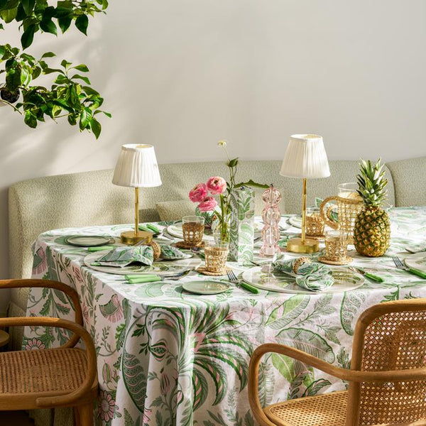Palm Beach Green Linen Tablecloth - Addison Ross Ltd UK