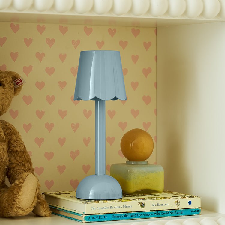 Periwinkle Blue Scallop Rechargeable LED Lamp - Addison Ross Ltd UK
