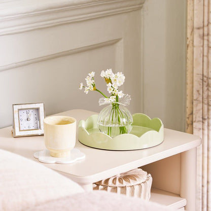 Sage Green Small Round Scallop Tray - Addison Ross Ltd UK