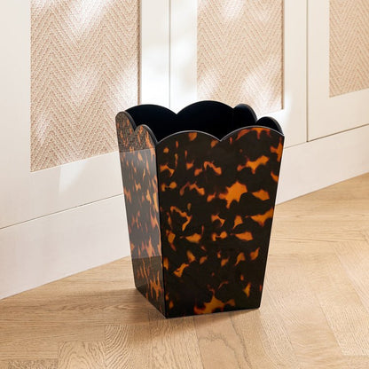 Scalloped Lacquer Bin – Tortoiseshell - Addison Ross Ltd UK