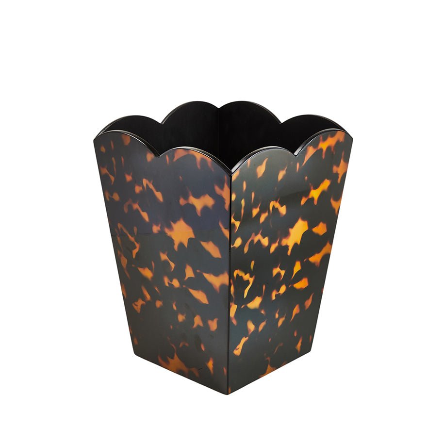 Scalloped Lacquer Bin – Tortoiseshell - Addison Ross Ltd UK