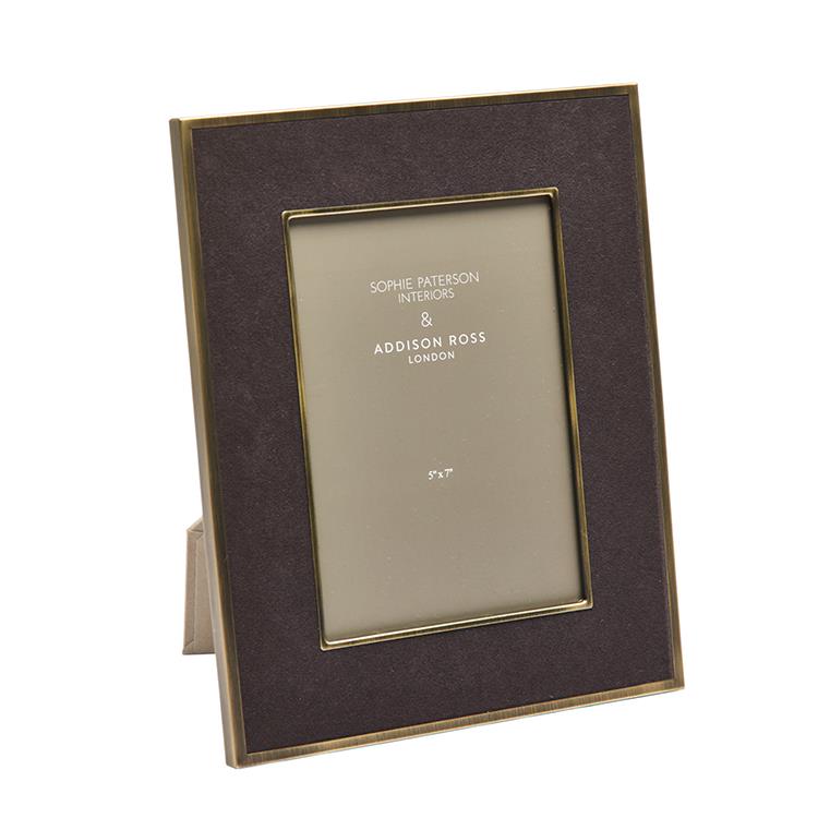 Sophie Paterson Photo Frame Charcoal Grey Velvet 5 x 7" - Addison Ross Ltd UK