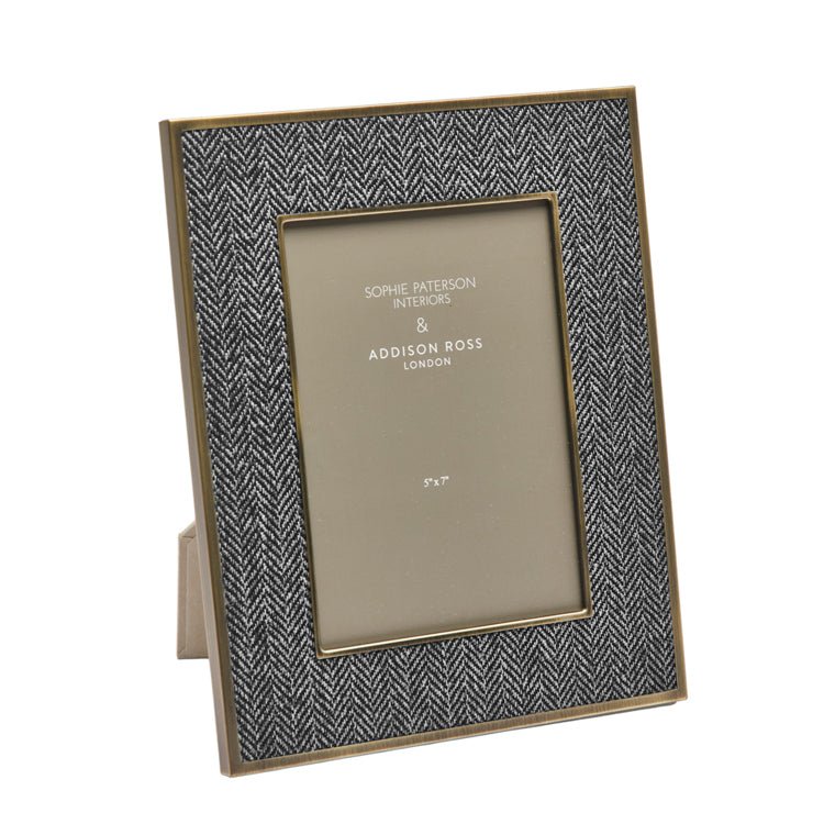 Sophie Paterson Photo Frame Dark Grey Herringbone 5 x 7" - Addison Ross Ltd UK