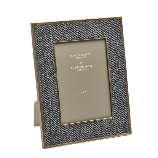Sophie Paterson Photo Frame Dark Grey Herringbone 5 x 7" - Addison Ross Ltd UK