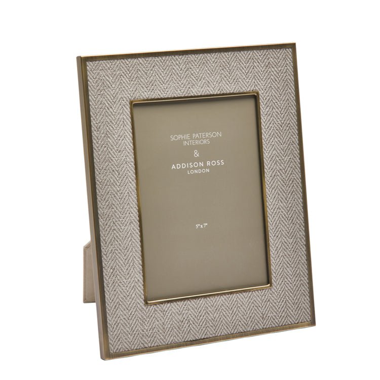 Sophie Paterson Photo Frame Oatmeal Herringbone 5 x 7" - Addison Ross Ltd UK