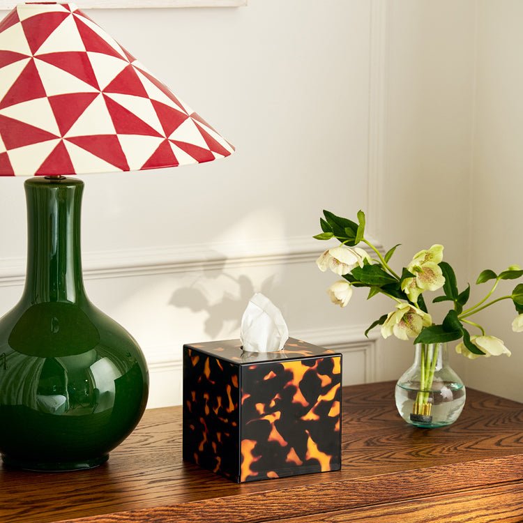 Tortoiseshell Square Tissue Box - Addison Ross Ltd UK