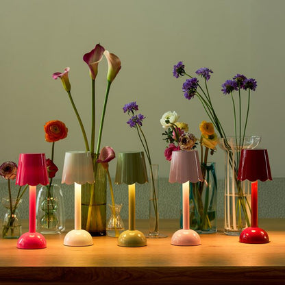 Watermelon Pink Scallop Rechargeable LED Lamp - Addison Ross Ltd UK