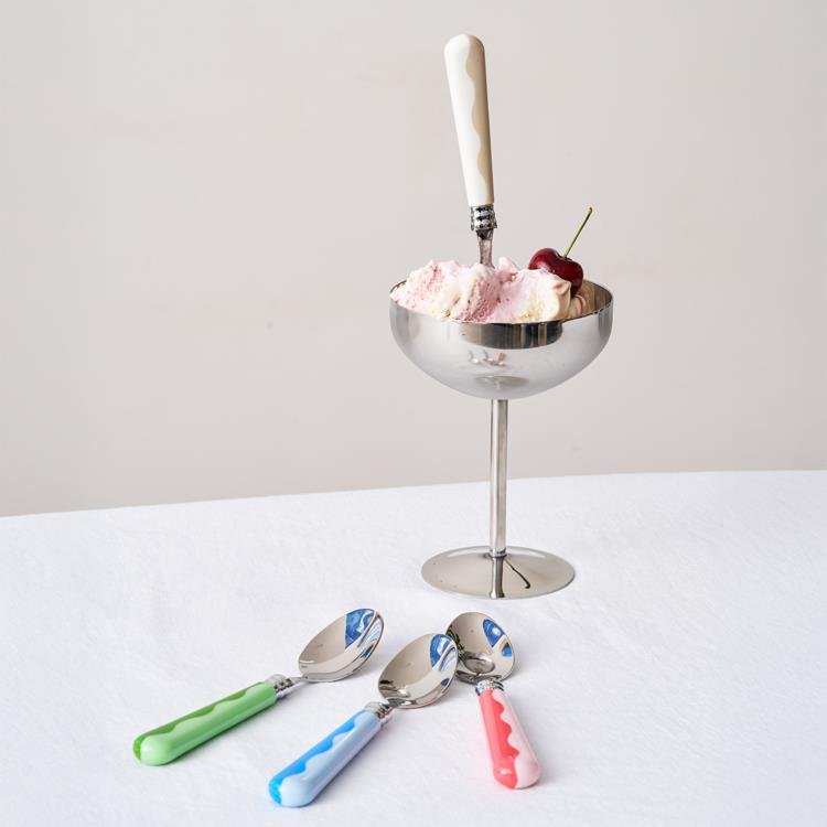 Wave Cutlery - Cappuccino & White (16‑Piece Set) - Addison Ross Ltd UK