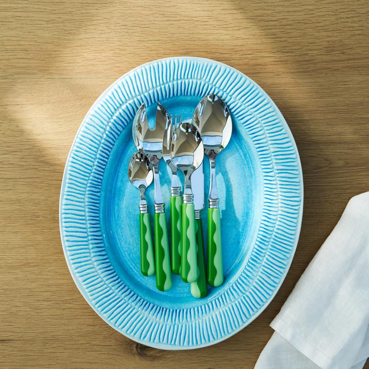 Wave Cutlery - Leaf & Apple Green (16‑Piece Set) - Addison Ross Ltd UK