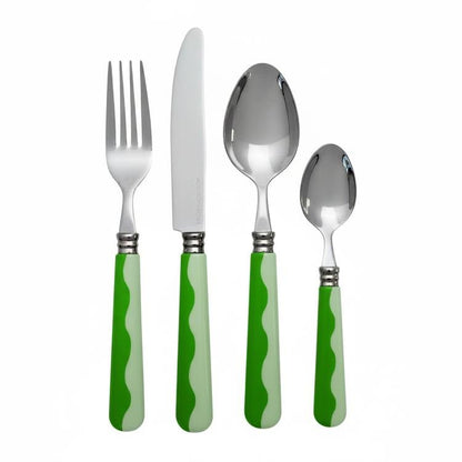 Wave Cutlery - Leaf & Apple Green (16‑Piece Set) - Addison Ross Ltd UK