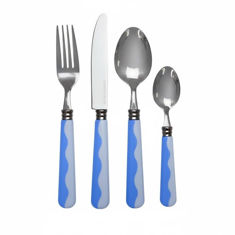 Wave Cutlery - Periwinkle & Pale Blue (16‑Piece Set) - Addison Ross Ltd UK