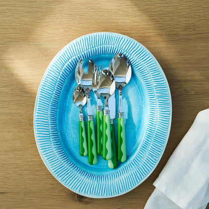 Wave Salad Servers - Leaf & Apple Green (2‑Piece Set) - Addison Ross Ltd UK