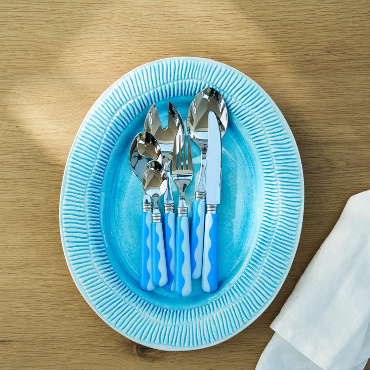 Wave Salad Servers - Periwinkle & Blue (2‑Piece Set) - Addison Ross Ltd UK