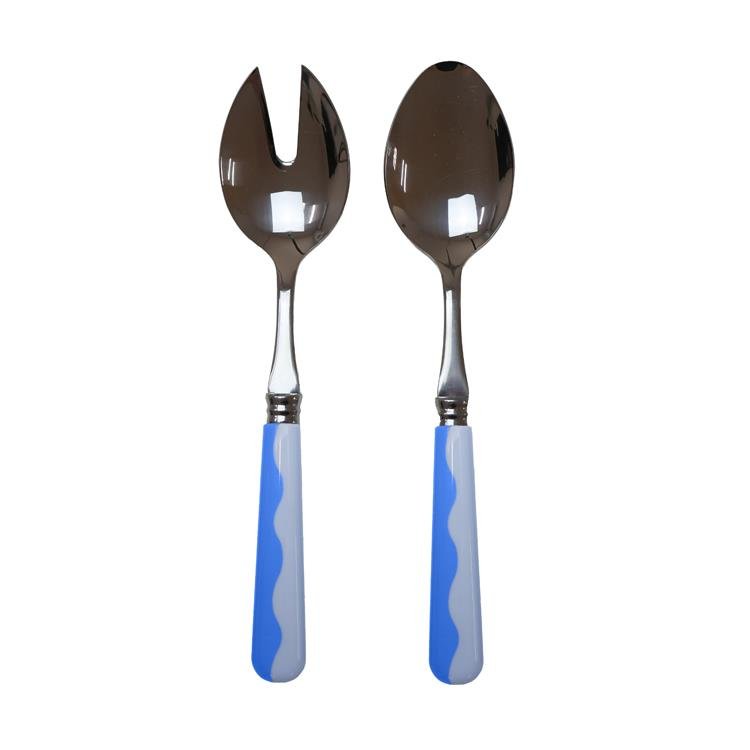 Wave Salad Servers - Periwinkle & Blue (2‑Piece Set) - Addison Ross Ltd UK