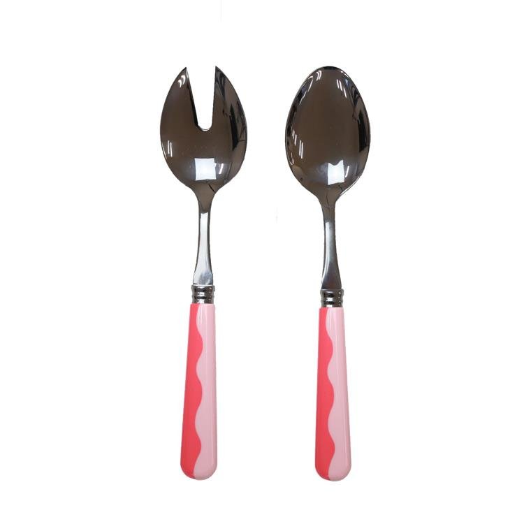 Wave Salad Servers - Watermelon & Pink (2‑Piece Set) - Addison Ross Ltd UK