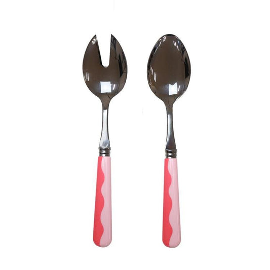 Wave Salad Servers - Watermelon & Pink (2‑Piece Set) - Addison Ross Ltd UK