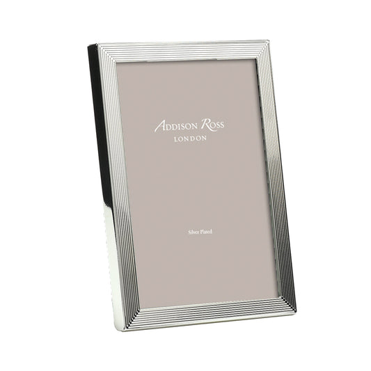 Grooved Silver Plate Photo Frame