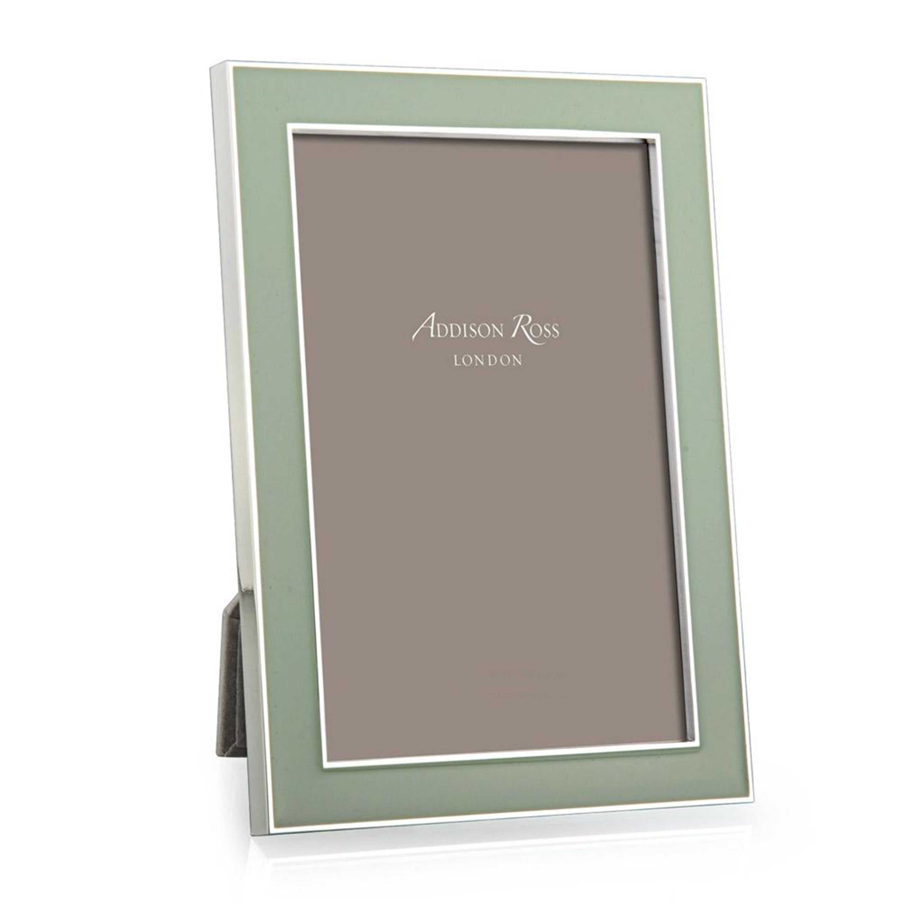 Pale Sage Green Enamel & Silver Frame main image 1