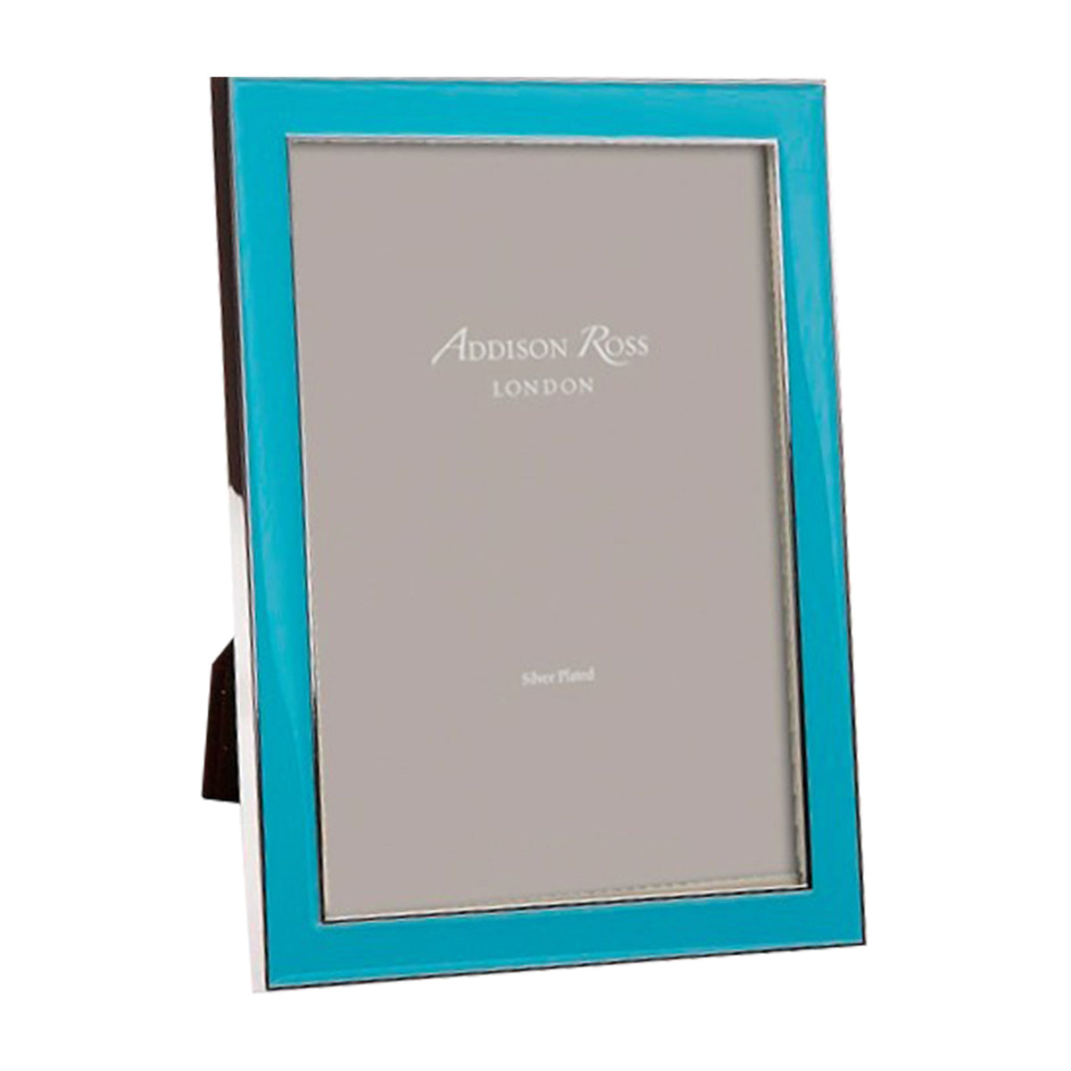 Aqua Enamel & Silver Frame