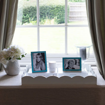 Aqua Blue Enamel & Silver Frame - Addison Ross Ltd UK