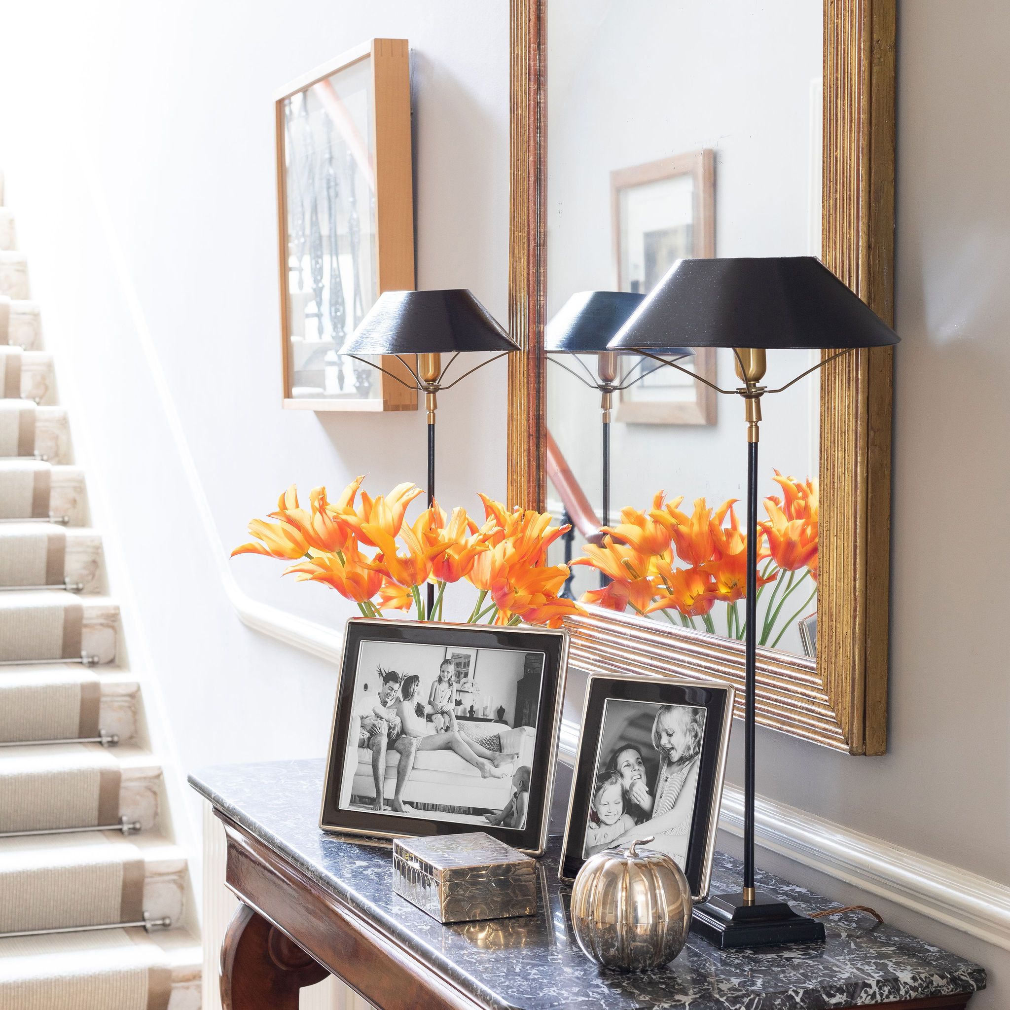 Black Enamel & Silver Curve Frame - Addison Ross Ltd UK