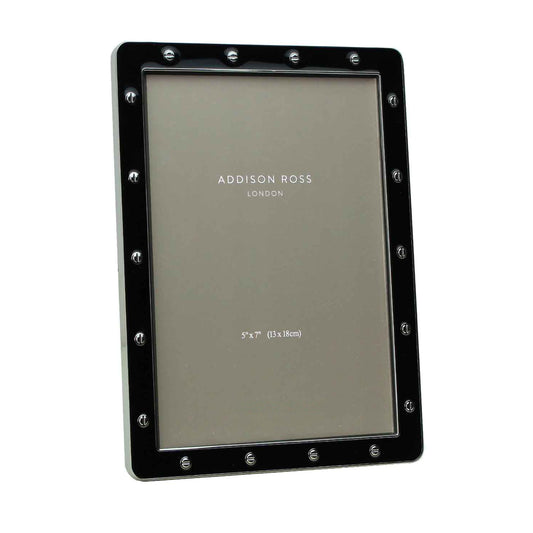 Black Enamel & Silver Locket Frame - Addison Ross Ltd UK