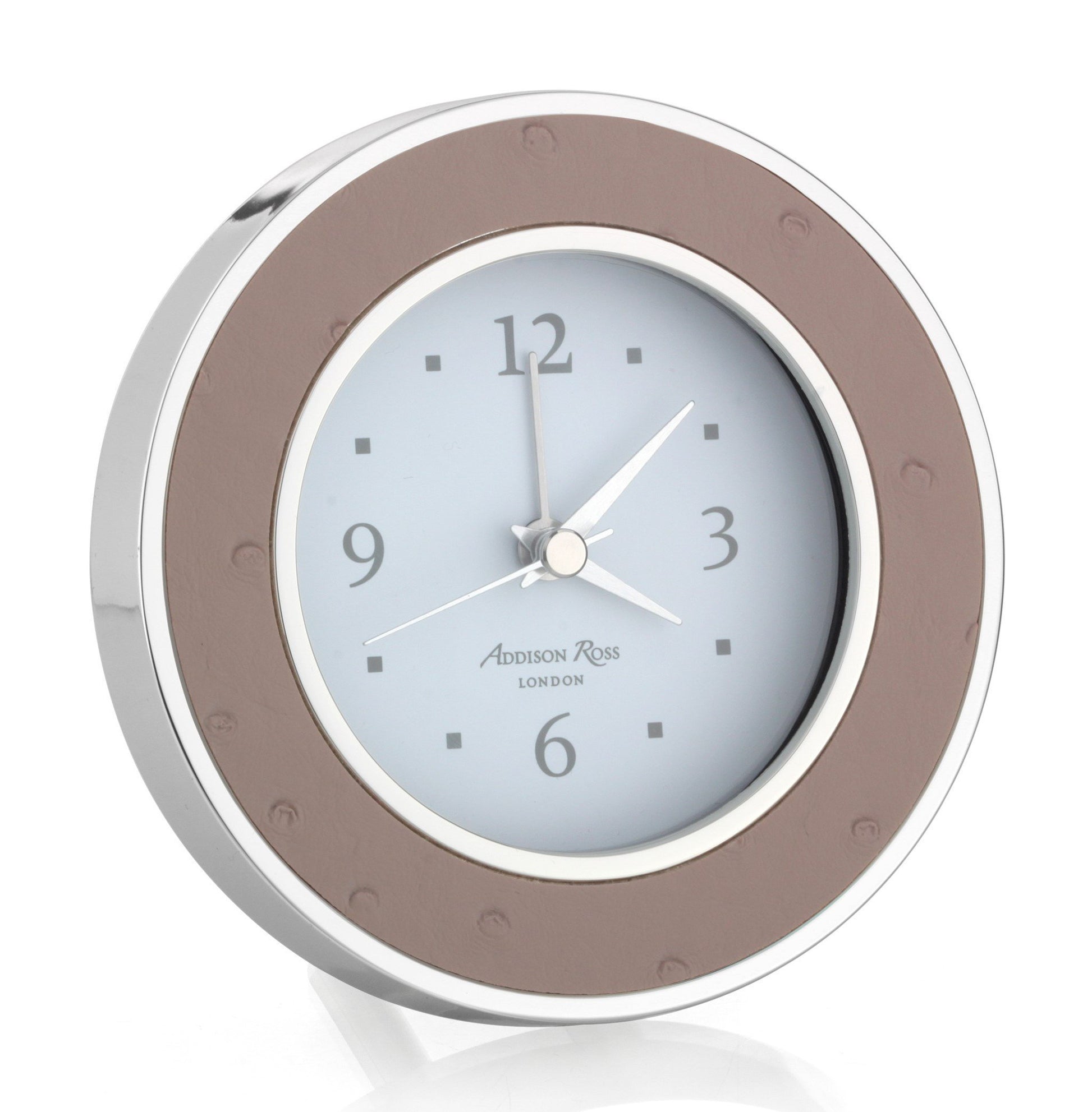 Blush Ostrich Silver Alarm Clock - Addison Ross Ltd UK