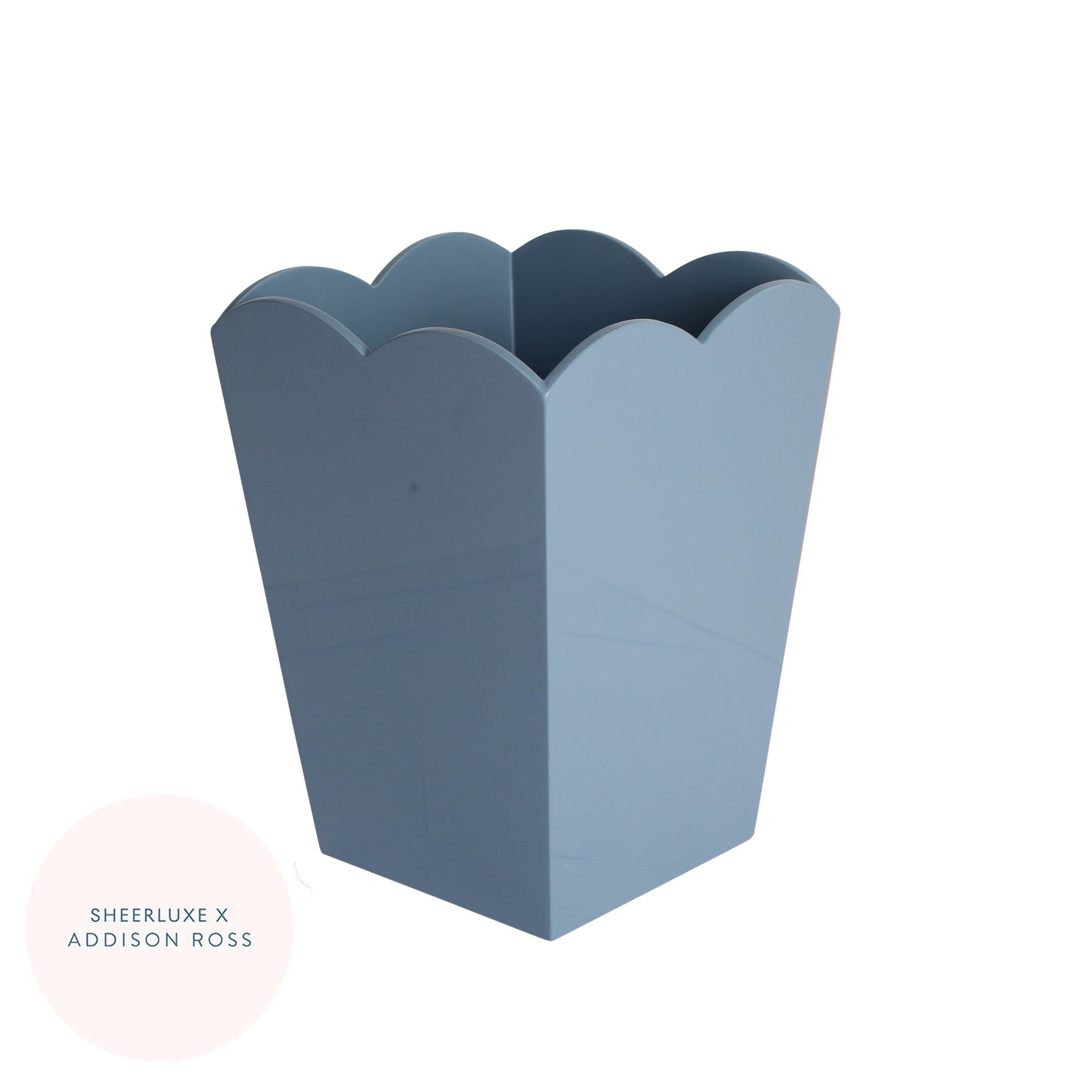 Chambray Blue Lacquered Scallop Bin – Limited Edition - Addison Ross Ltd UK