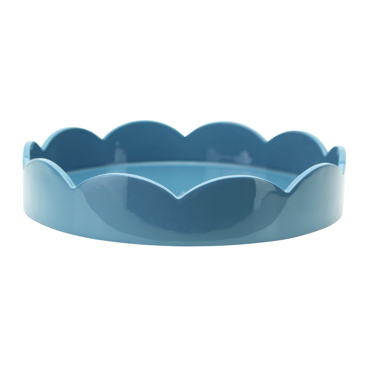 Chambray Blue Scallop Round Tray - Addison Ross Ltd UK