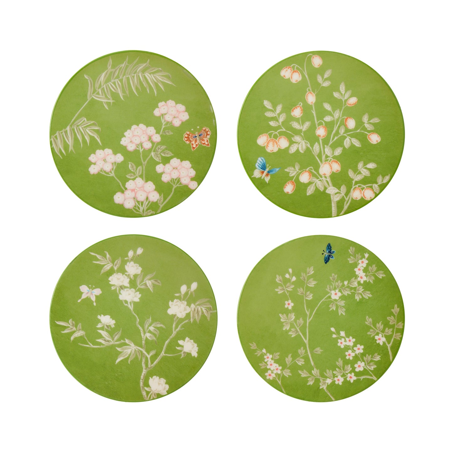 Green Chinoiserie Coasters - Set of 4 - Addison Ross Ltd UK