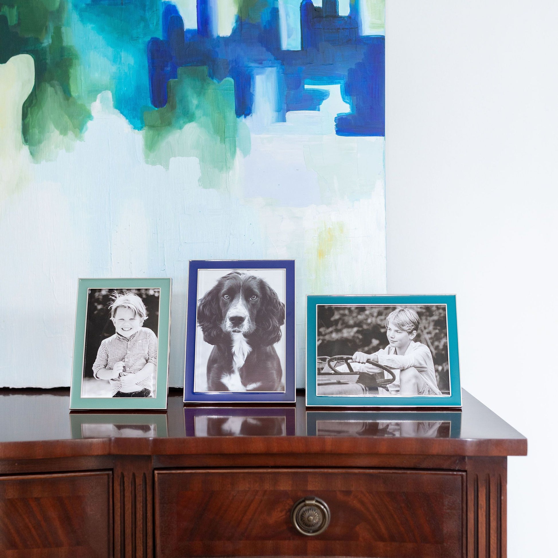 Duck Egg Enamel & Silver Frame - Addison Ross Ltd UK