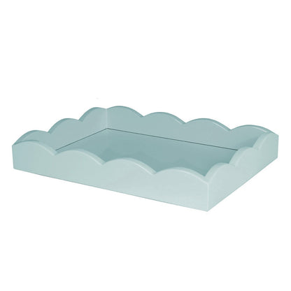 Eau De Nil Small Lacquered Scalloped Tray - Addison Ross Ltd UK
