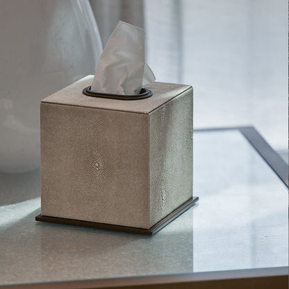 Ecru Faux Shagreen Tissue Box - Addison Ross Ltd UK