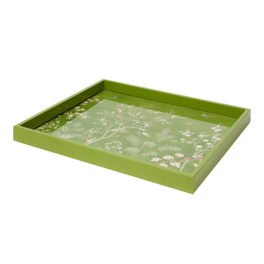 Green Medium Chinoiserie Tray - Addison Ross Ltd UK