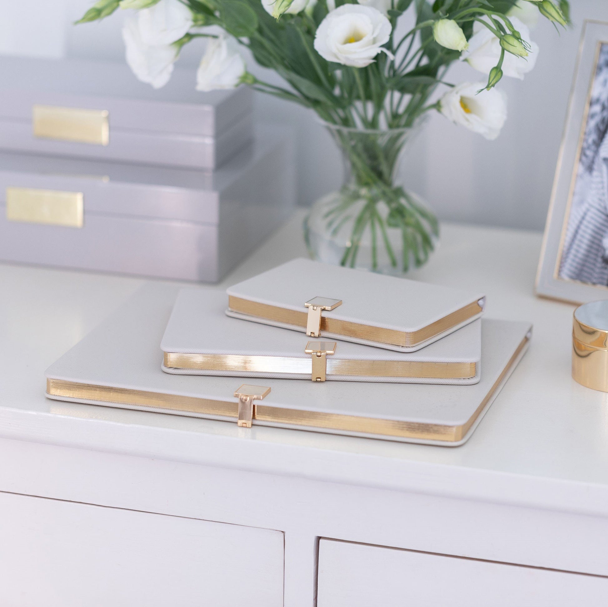 Grey & Gold A6 Notebook - Addison Ross Ltd UK