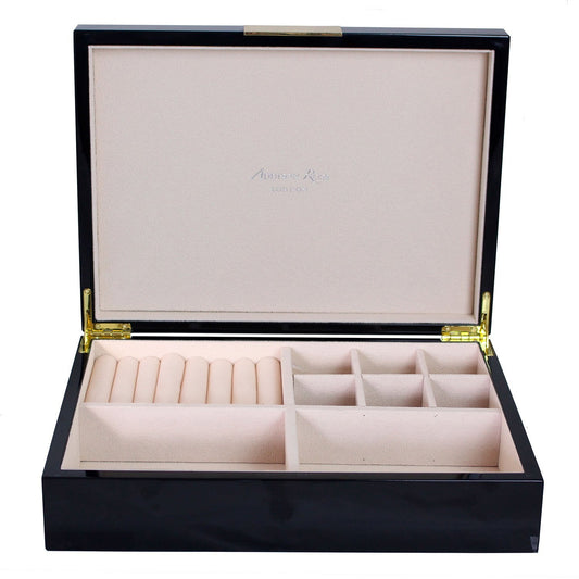 Large Black Jewellery Box with Gold - Addison Ross Ltd UK