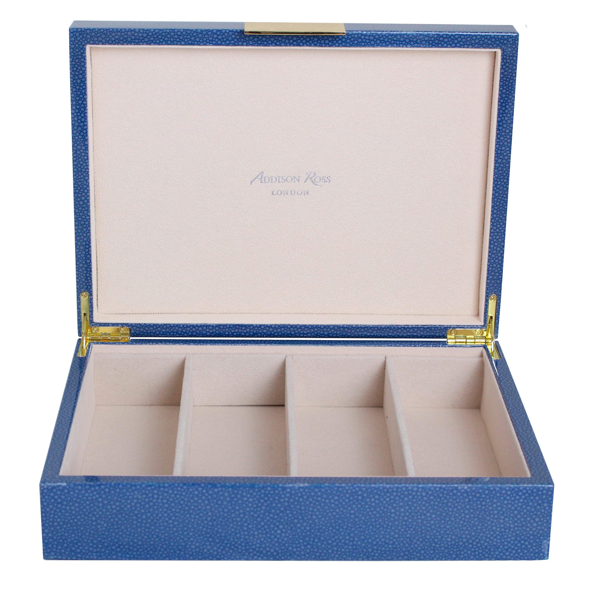 Large Blue Shagreen & Gold Glasses Box - Addison Ross Ltd UK
