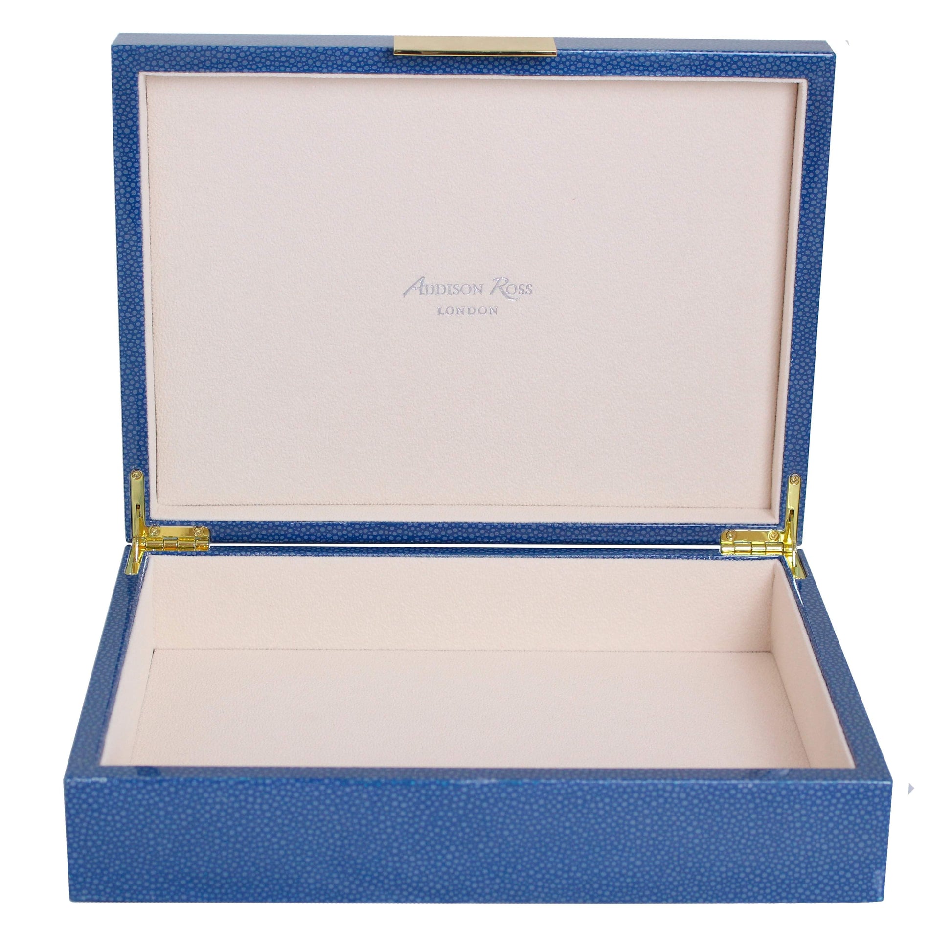 Large Blue Shagreen Lacquer Box with Gold - Addison Ross Ltd UK