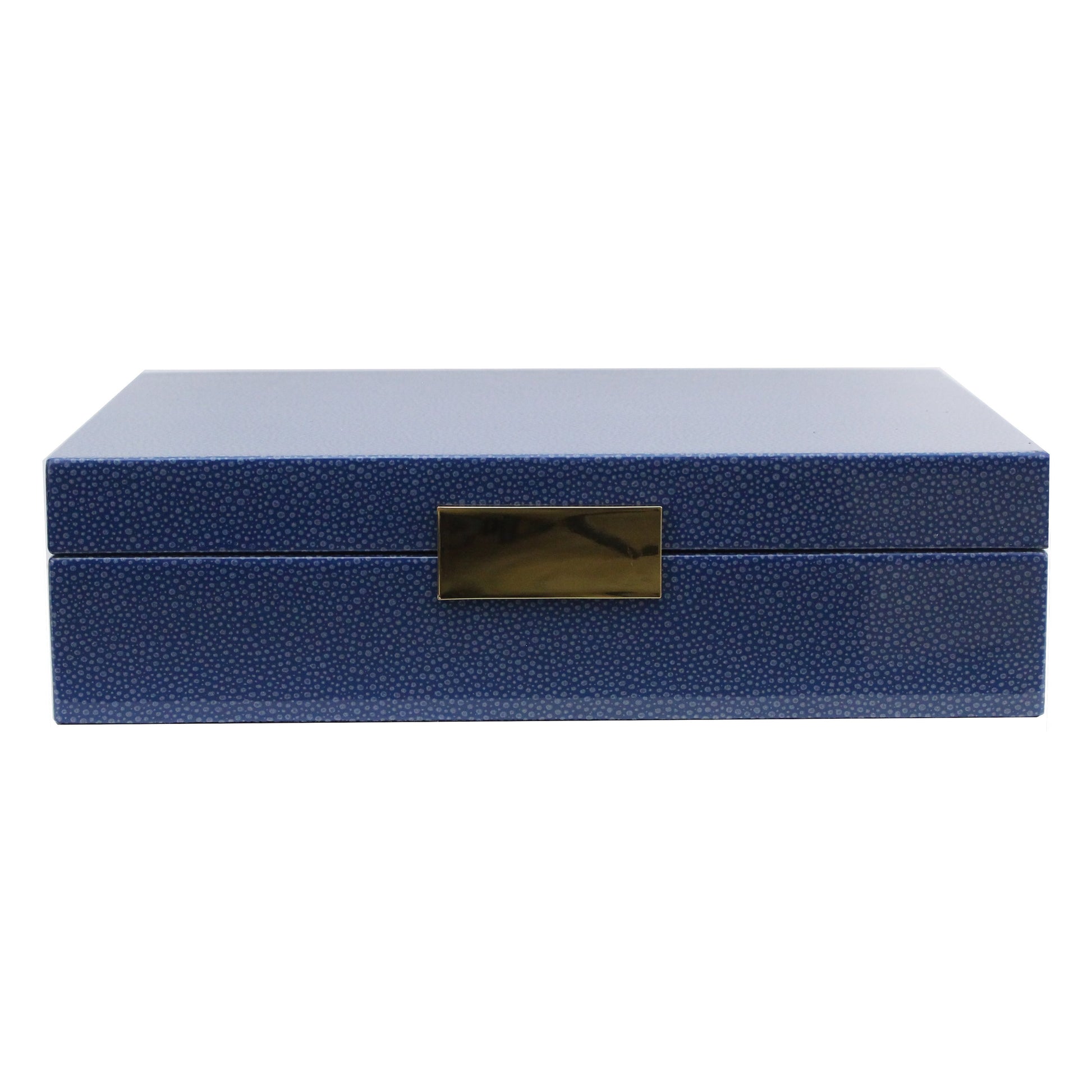 Large Blue Shagreen Lacquer Box with Silver - Addison Ross Ltd UK