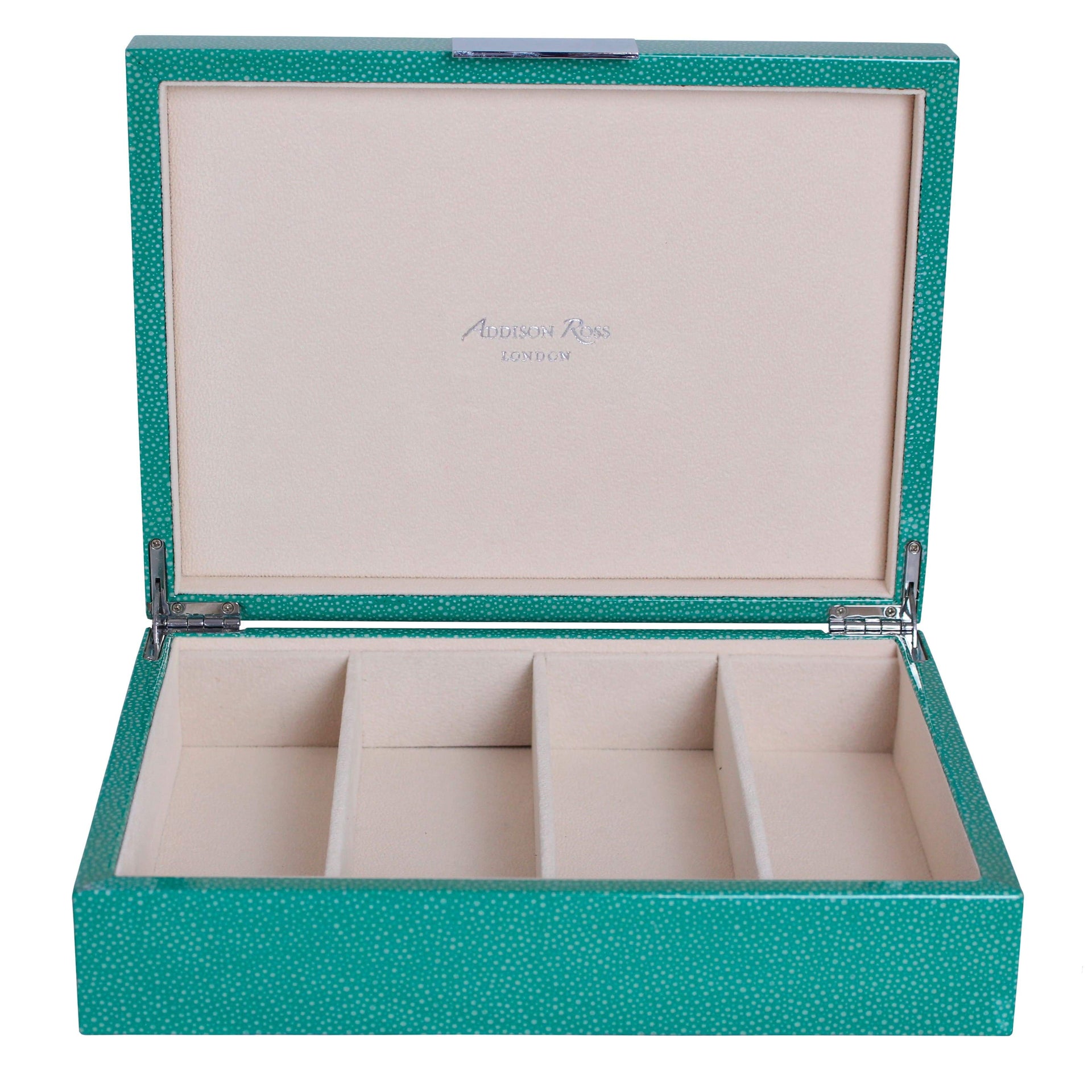 Large Shagreen & Silver Glasses Box
