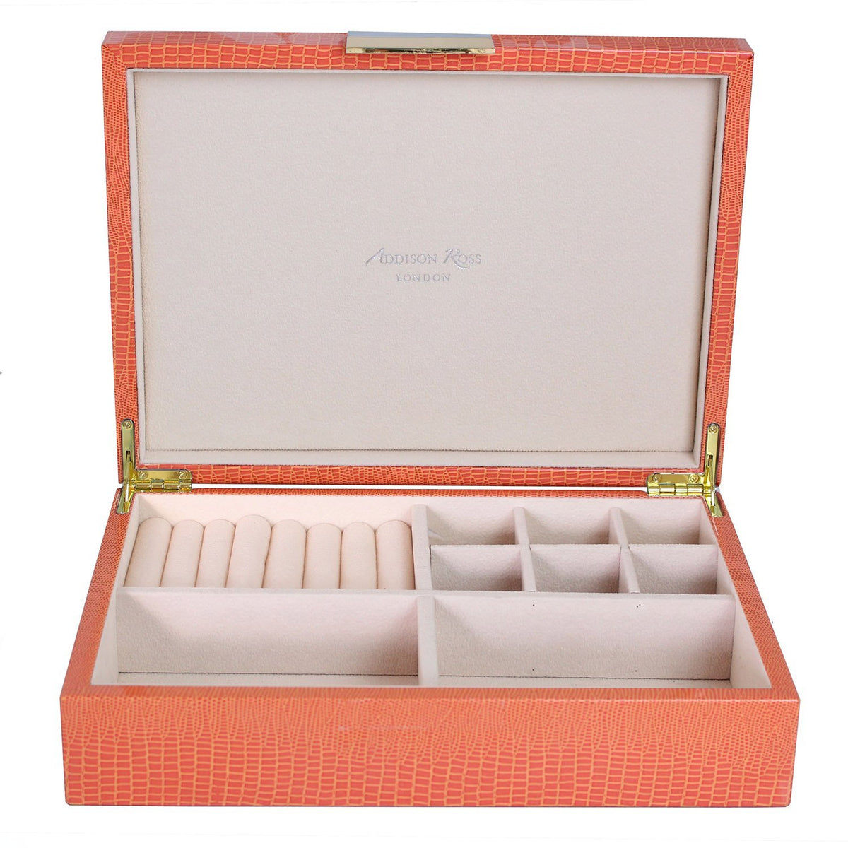 Large Croc Jewellery Box Gold