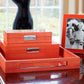 Large Orange Croc Jewellery Box with Silver - Addison Ross Ltd UK
