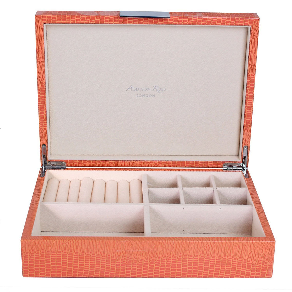 Large Croc Jewellery Box Silver