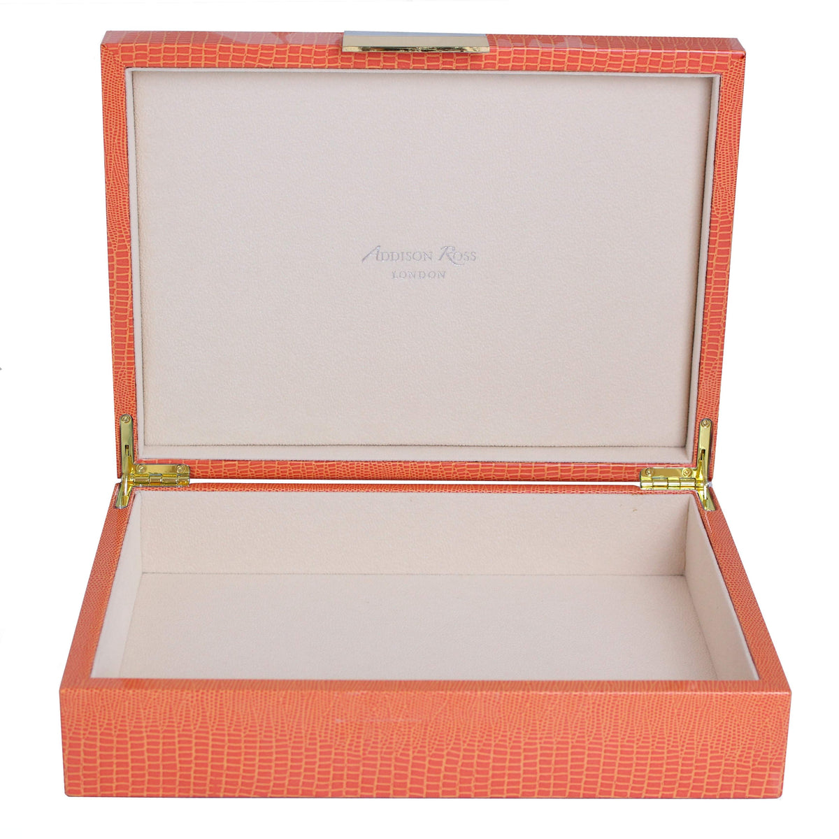 Large Croc Lacquer Box Gold