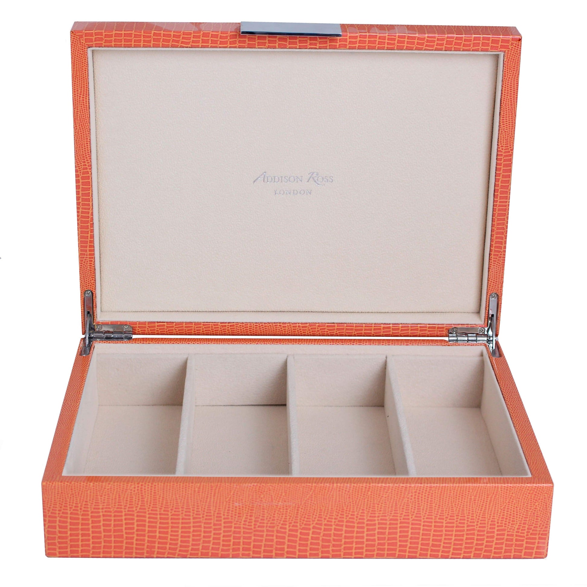 Large Orange Croc & Silver Glasses Box - Addison Ross Ltd UK