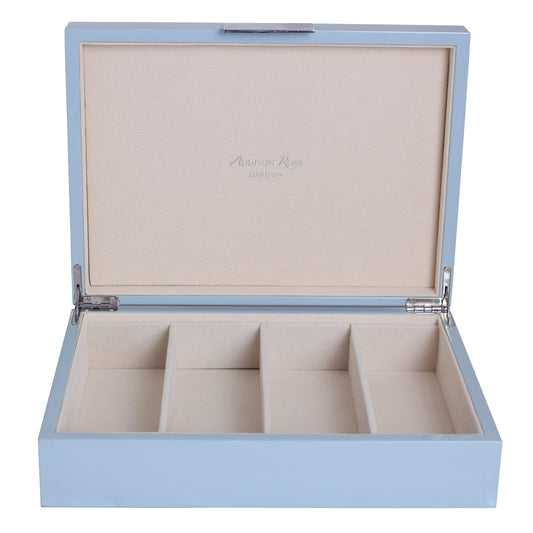 Large Pale Denim & Silver Glasses Box - Addison Ross Ltd UK