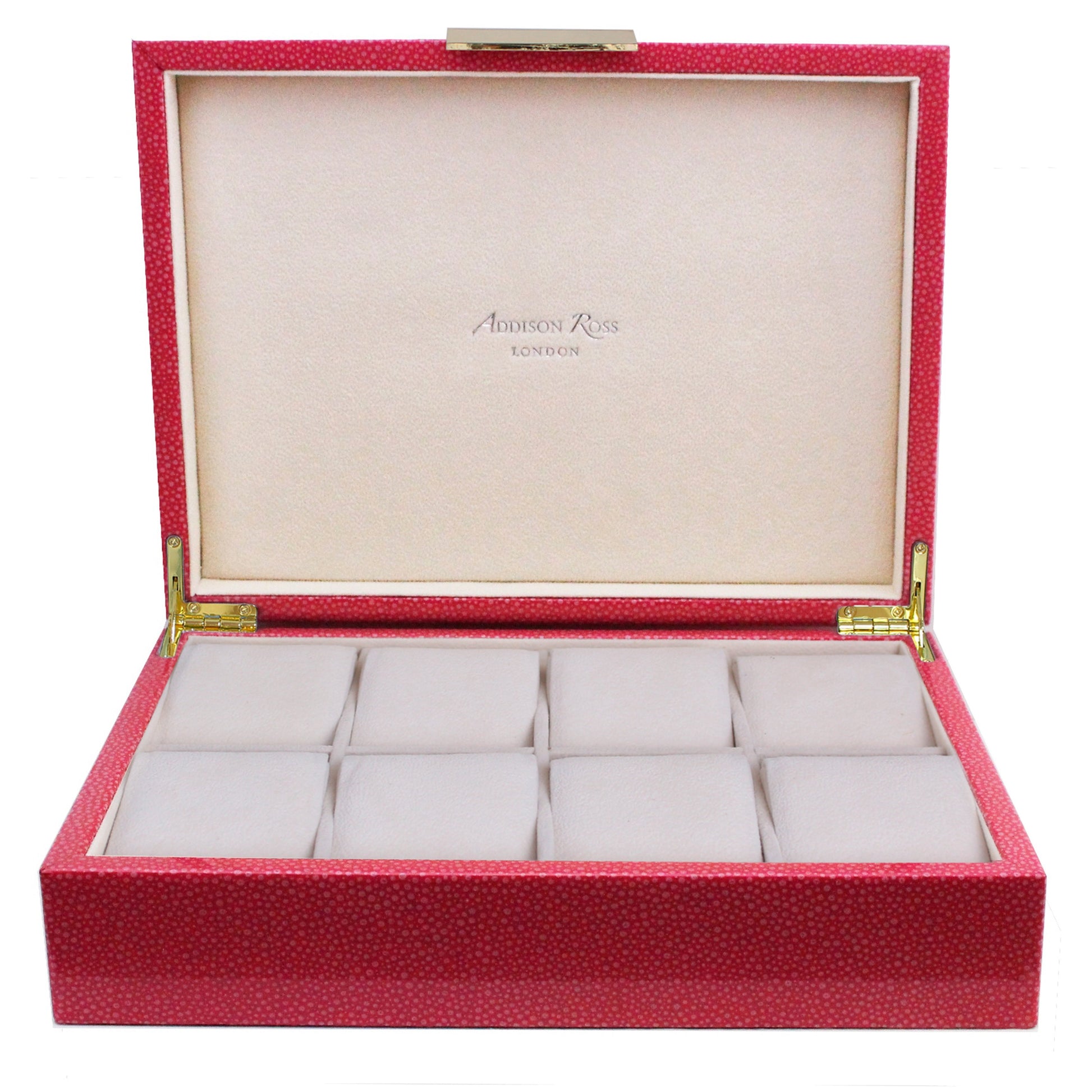 Large Pink Shagreen & Gold Watch Box - Addison Ross Ltd UK