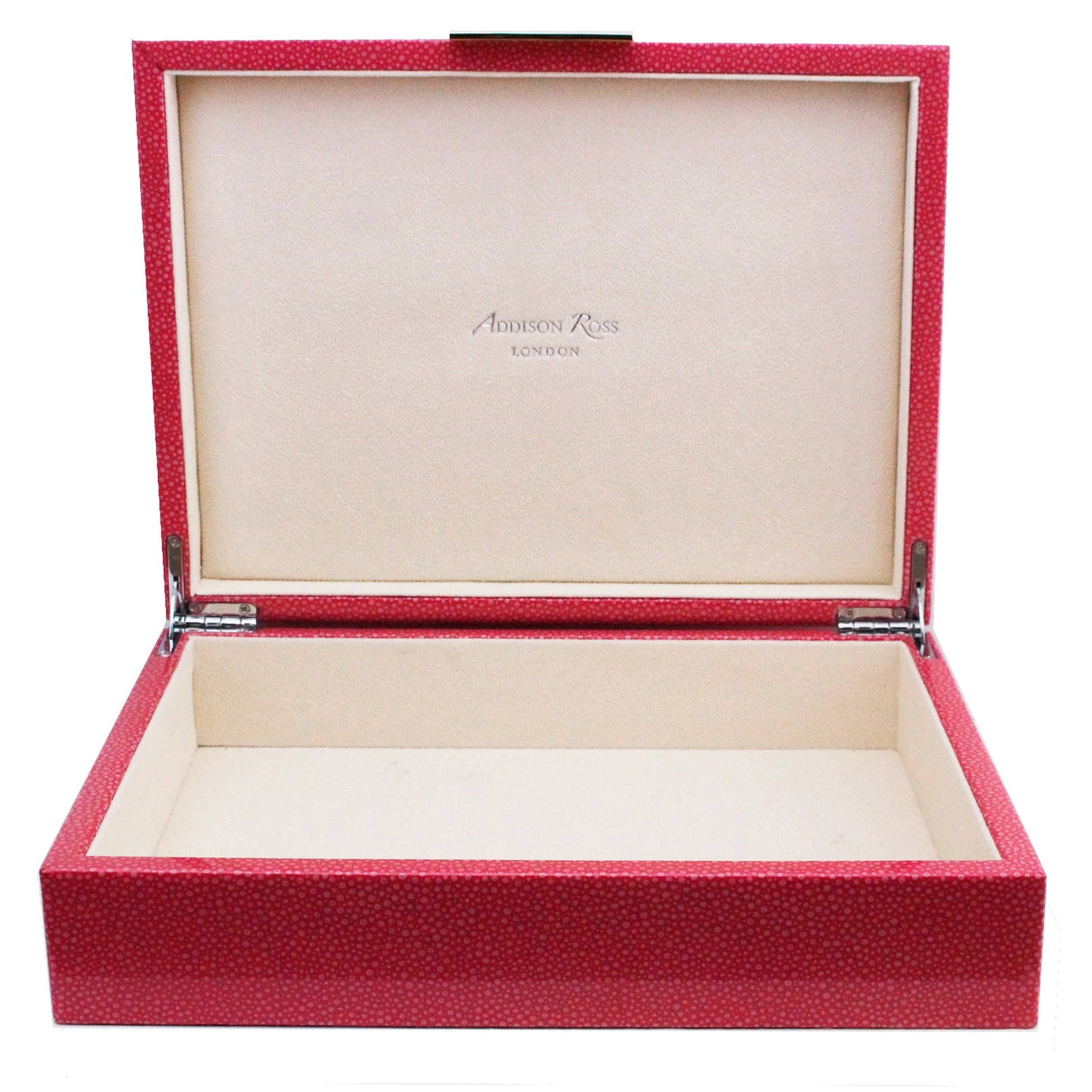 Large Pink Shagreen Lacquer Box with Silver - Addison Ross Ltd UK